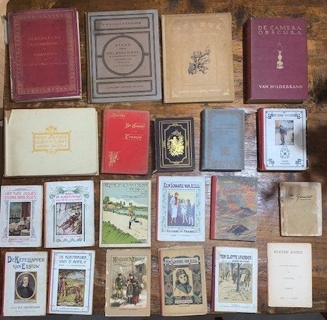 Antieke boeken dichtbundels prentenboeken atlas antiquariaat, Ophalen of Verzenden, Diverse auteurs