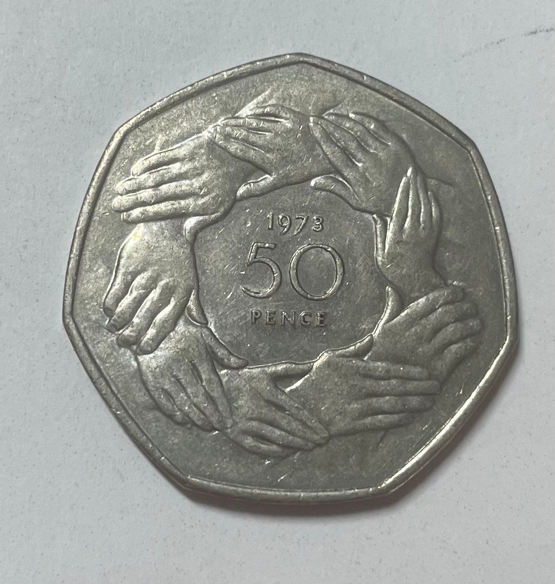 50 pence Engeland 1973, Postzegels en Munten, Ophalen of Verzenden, Overige landen