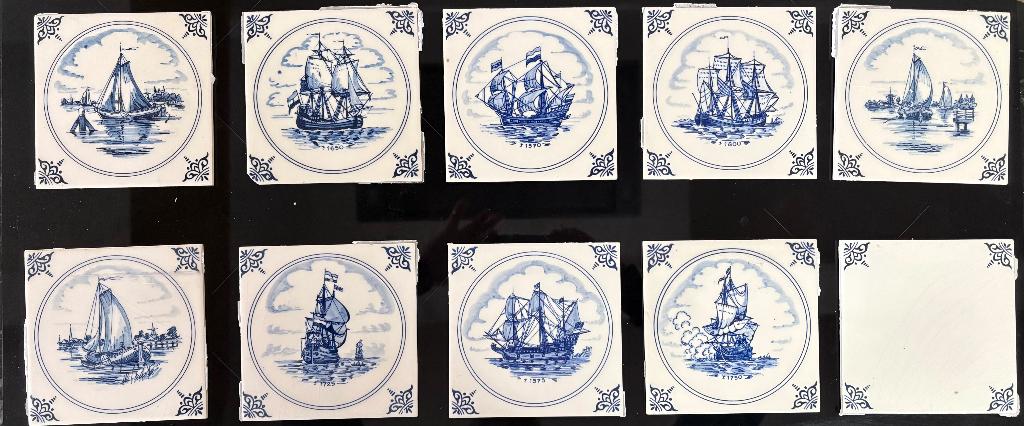 Originele delftsblauwe tegels, Doe-het-zelf en Verbouw, Tegels, Ophalen, Gebruikt, Minder dan 20 cm, Minder dan 20 cm
