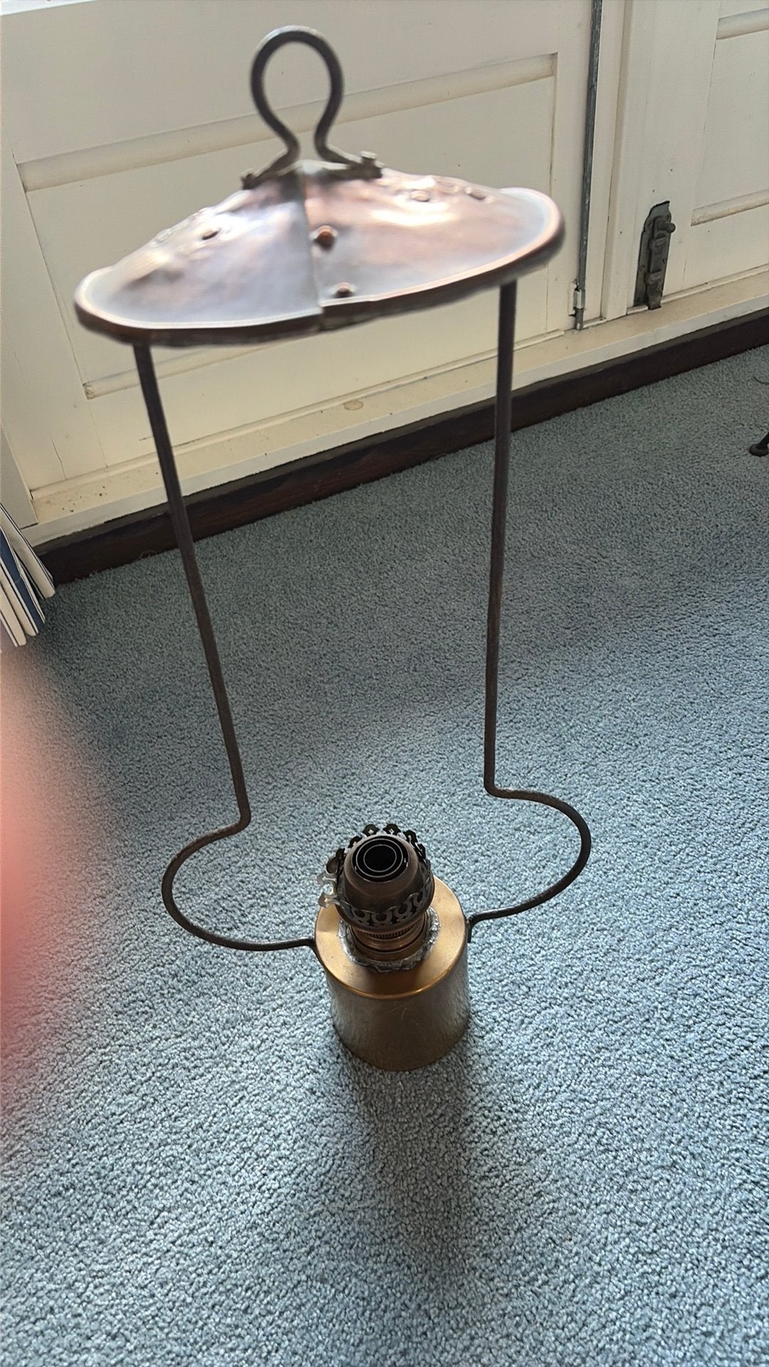 Olielamp hangend ca 60cm hoog, Antiek en Kunst, Ophalen of Verzenden