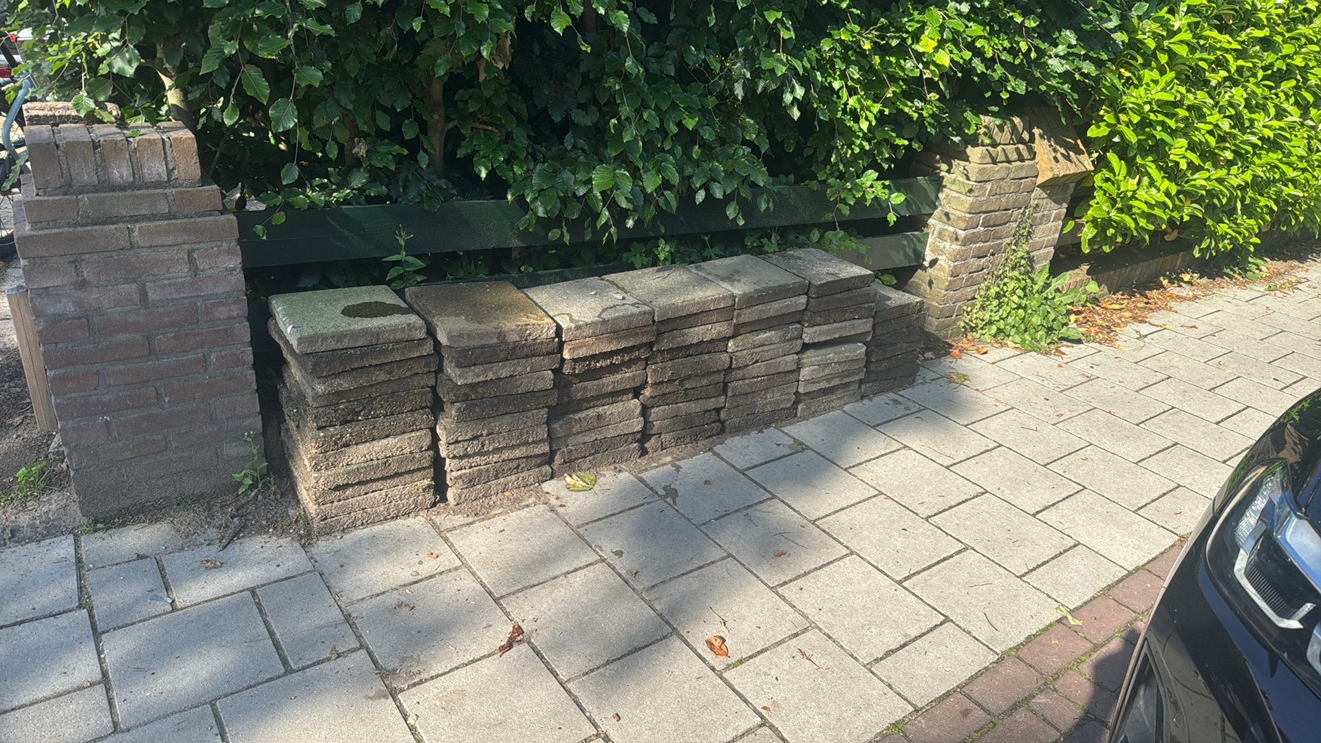 GRATIS stoeptegel 12,5 m2, Tuin en Terras, Ophalen, Zo goed als nieuw, Beton, Klinkers