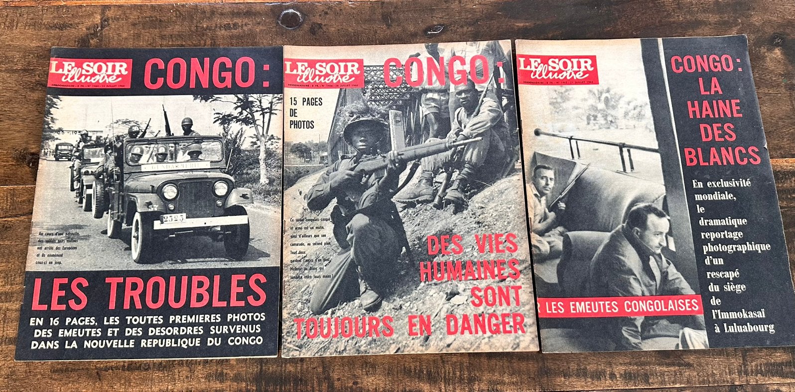 3 of 2 Edities “ Le Soir Illustré ” onrust in Belgisch Congo, Ophalen of Verzenden