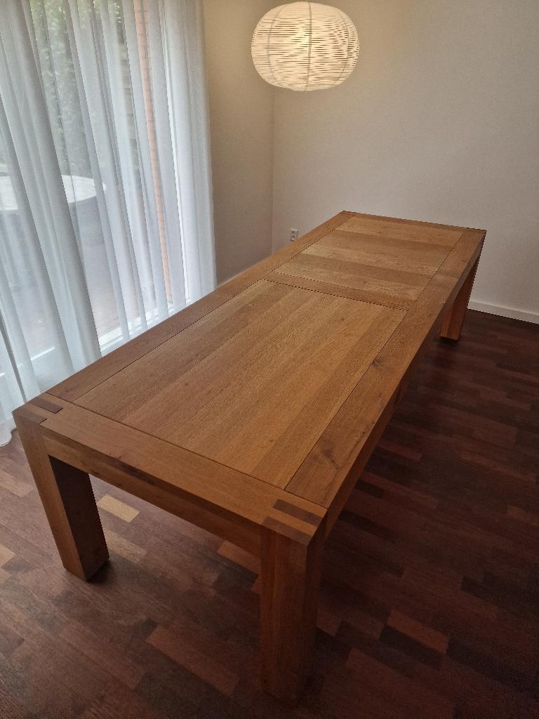 VNU tafel – Henk Vos / Linteloo – 276 cm – designklassieker, Ophalen, Gebruikt, Eikenhout, 200 cm of meer