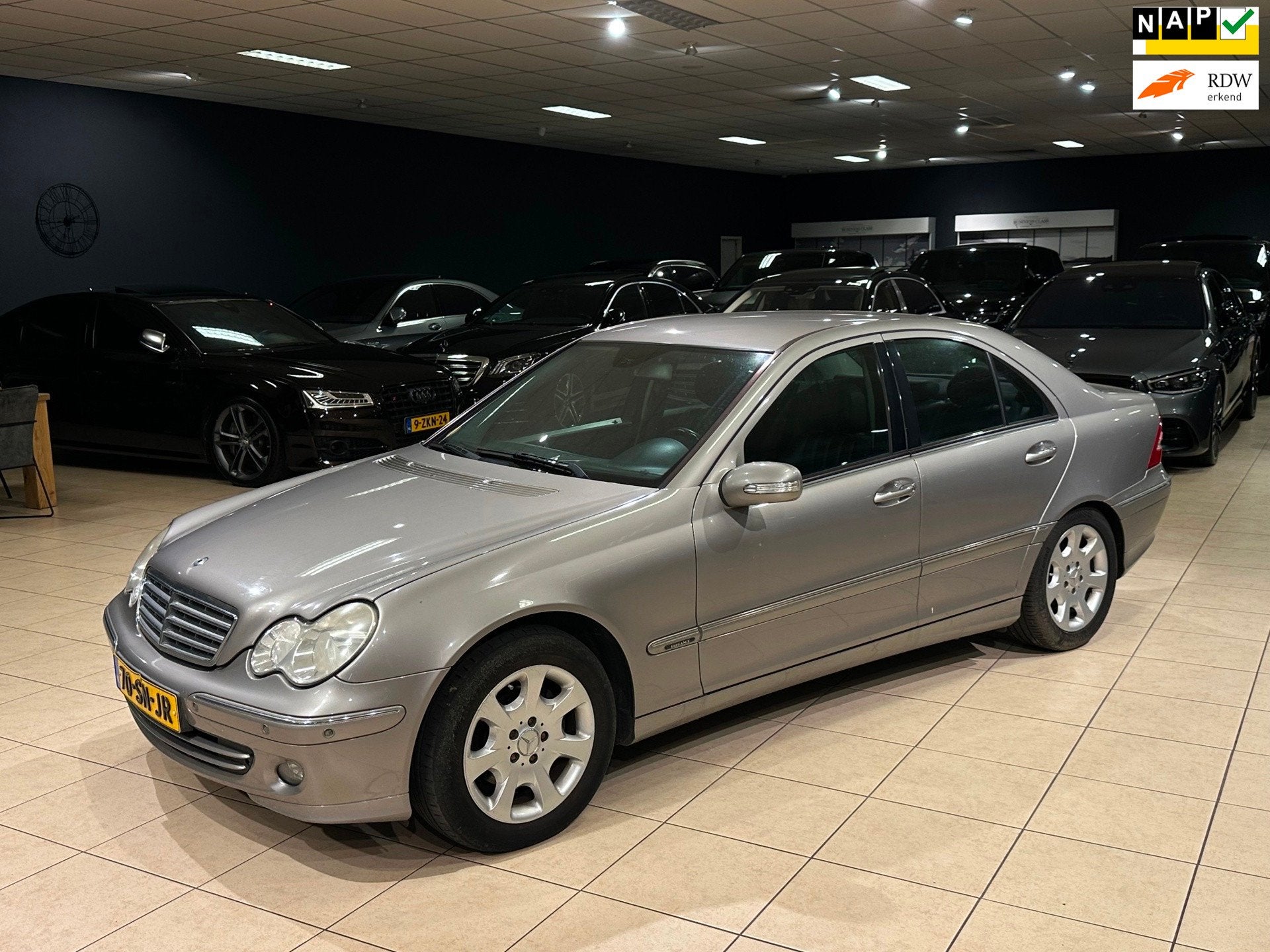 Mercedes-Benz C-klasse C220 CDI Elegance/Automaat/Leder/Oirg, Auto's, Automaat, Gebruikt, Zwart, 4 cilinders