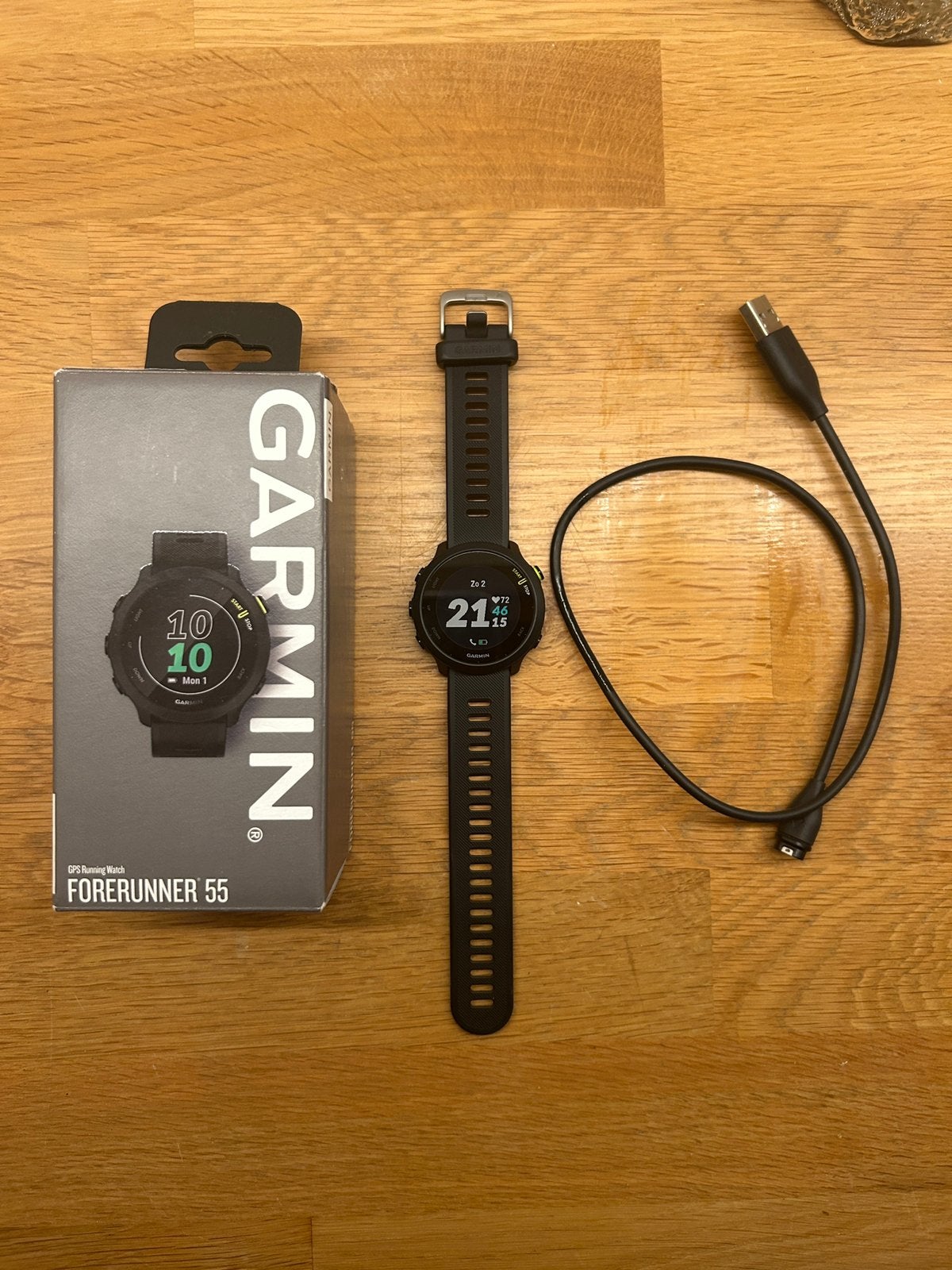 Garmin Forerunner 55 GPS Sporthorloge - Zo goed als nieuw, Conditie, Zwart, IOS, Nieuw