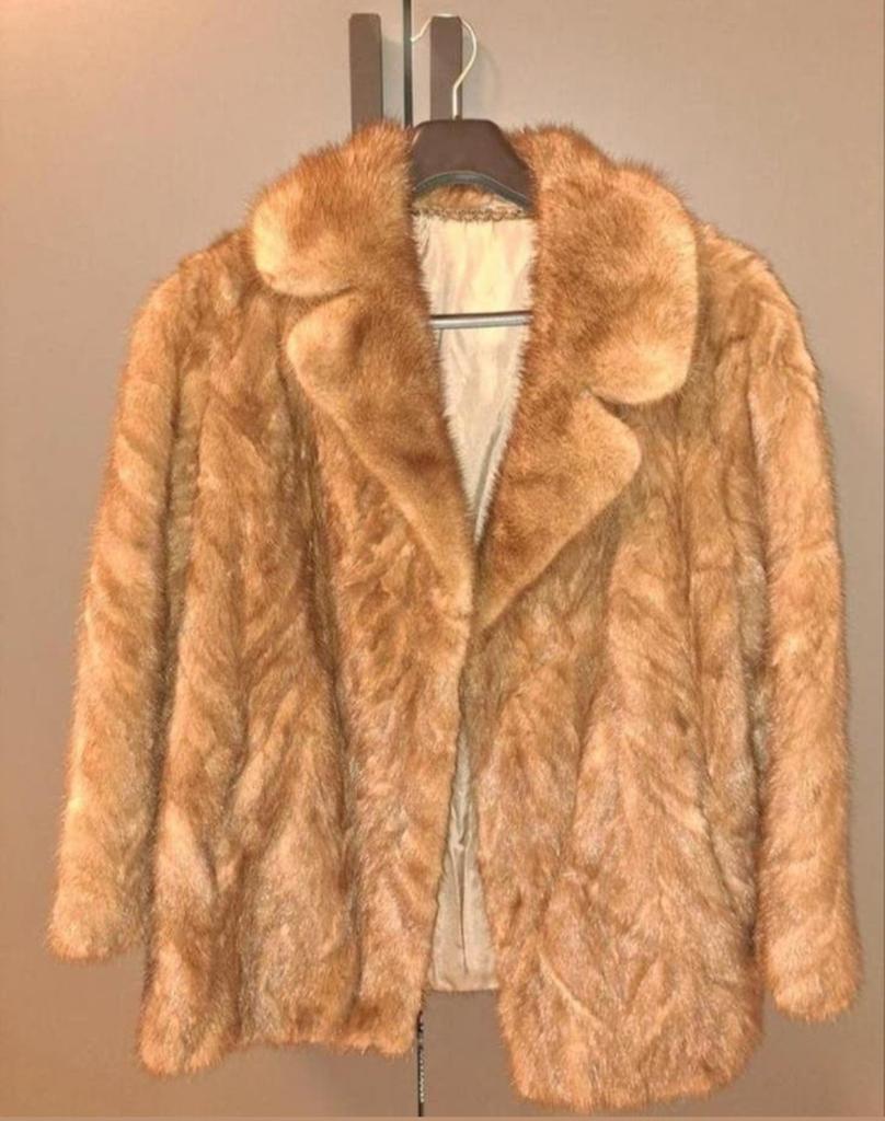 Vintage Faux Fur Jas - Bruin/Beige, Bruin, Ophalen, Maat 38/40 (M), Onbekend