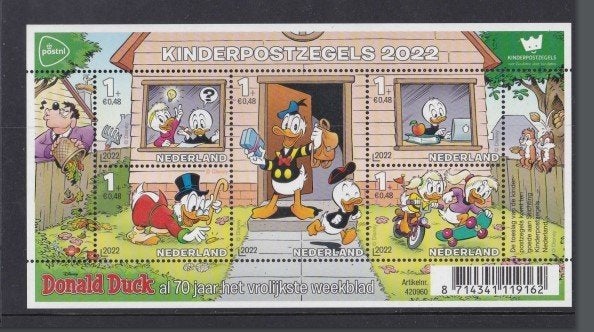 2022 Vel Kinderpostzegels Donald Duck, Postzegels en Munten, Postzegels | Nederland, Ophalen of Verzenden, Postfris