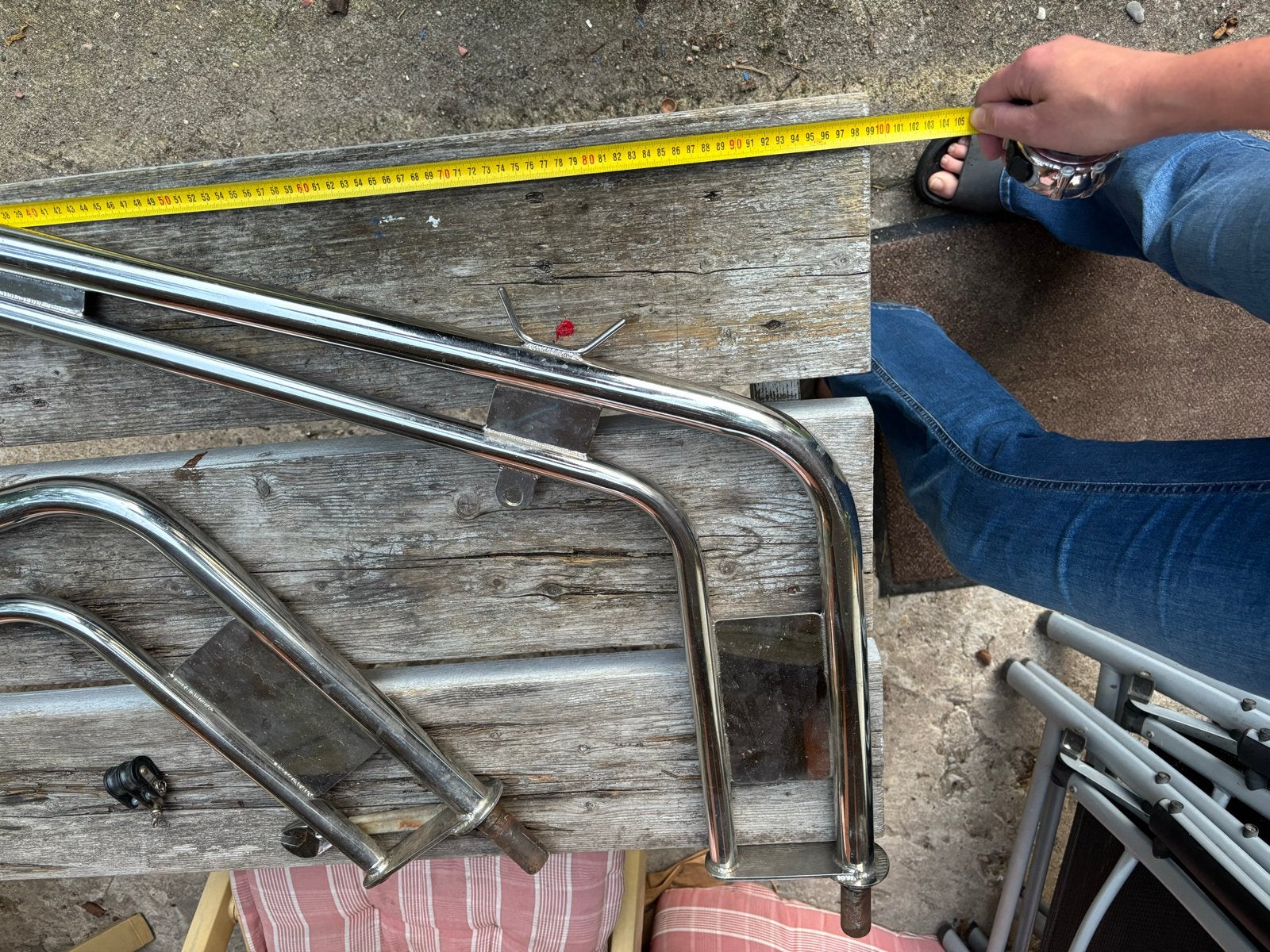 Twee zware kwaliteit RVS davits, dubbel frame, Ophalen, Gebruikt, Overige typen