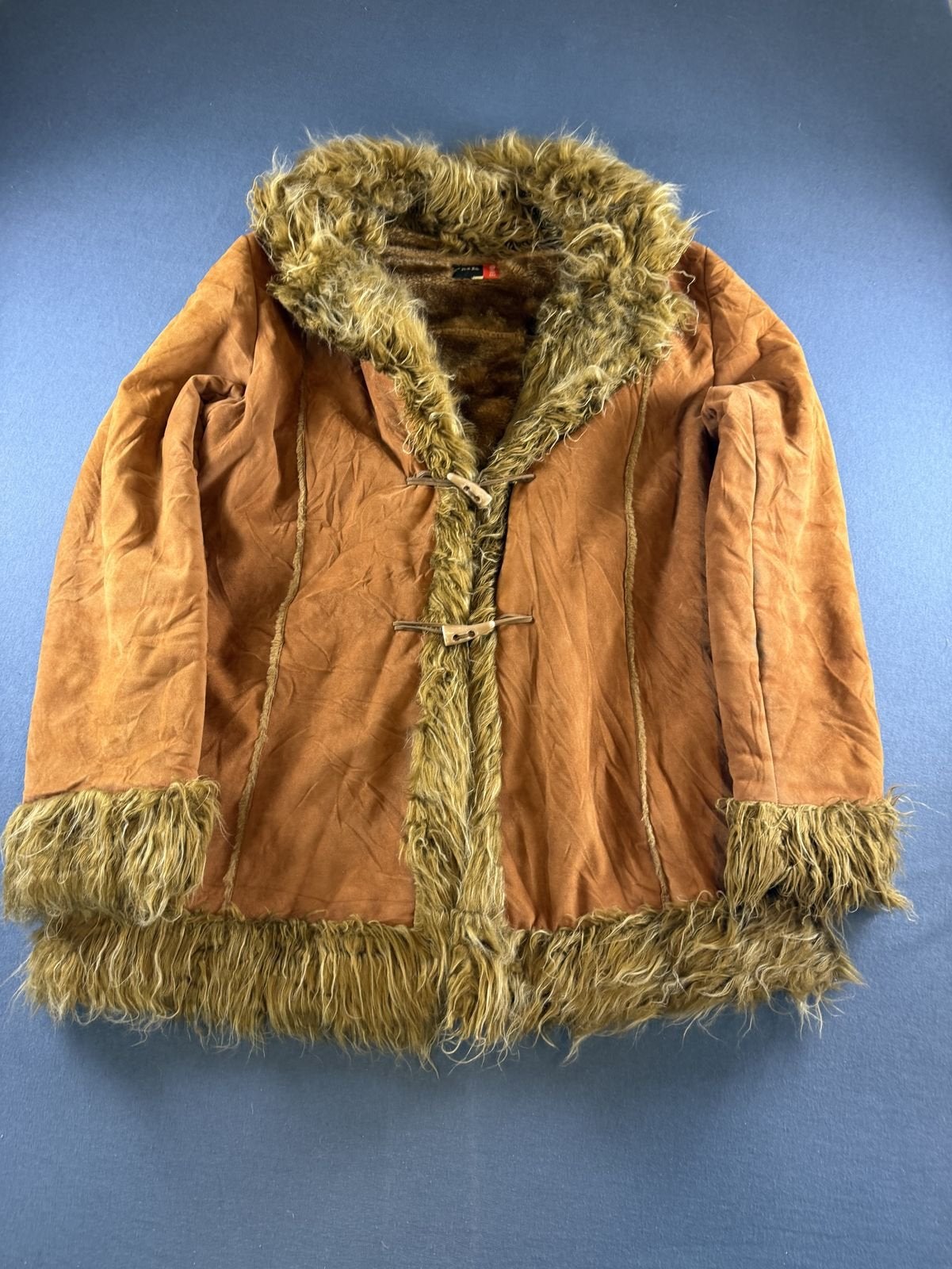 Vintage Dressing Afghaanse jas bruin dames maat XL, Bayline Vintage Trading, Bruin, Verzenden, Maat 46/48 (XL) of groter
