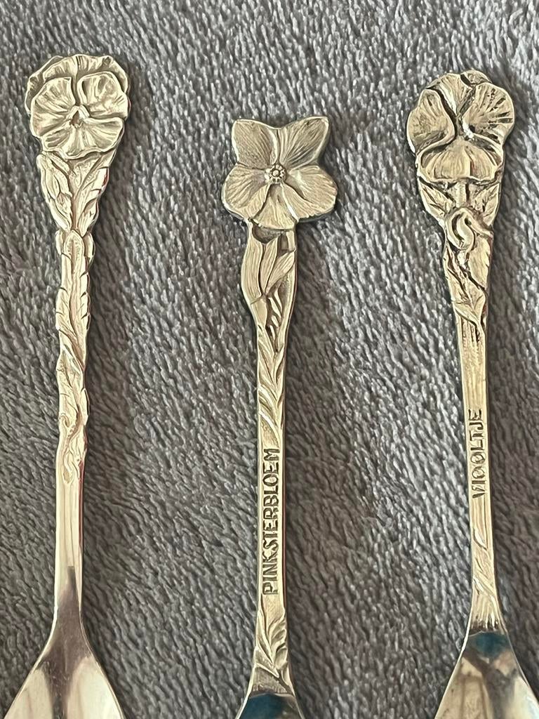 Vintage bloemen lepeltjes., Ophalen of Verzenden