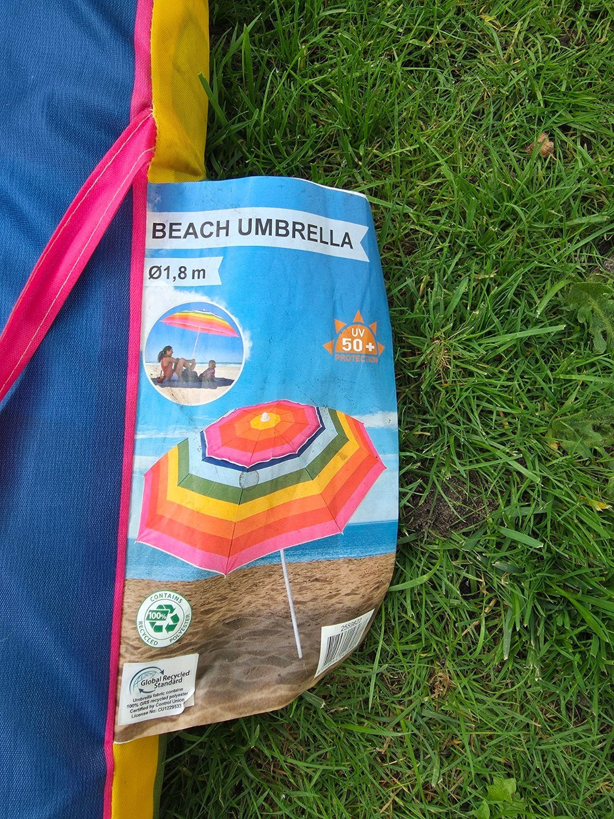 Strandparasol "Beach Umbrella" #1,8m met UV 50+ bescherming, Ophalen, Nieuw, 1 tot 2 meter, Strandparasol