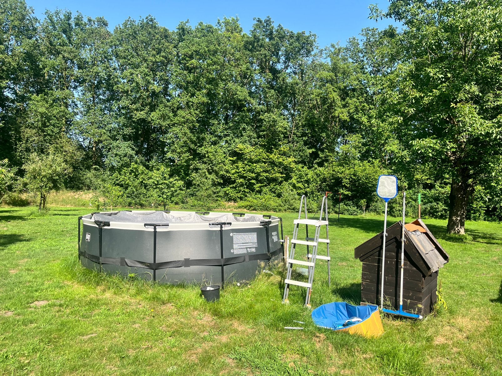 Groot zwembad inclusief zoutwatersysteem en zandfilter, Tuin en Terras, Zwembaden, 200 tot 300 cm, Zo goed als nieuw, Rechthoekig