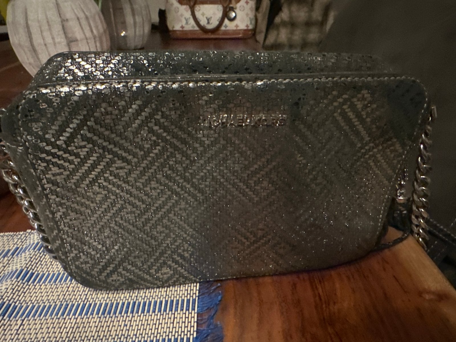 Michael Kors Schoudertasje - Zilver/Grijs, Ophalen, Zo goed als nieuw, Grijs, Schoudertasje