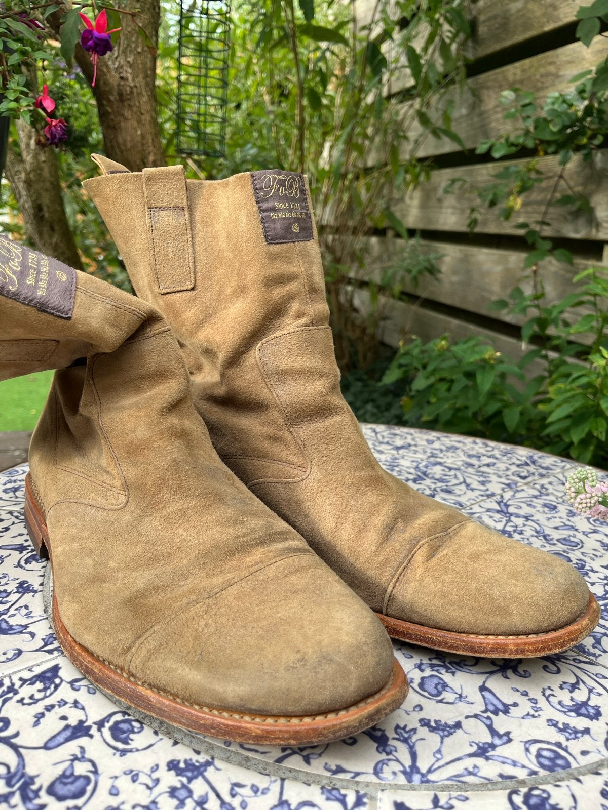 Flores van Bommel suède laarzen maat 8,5 G0.5, Kleding | Heren, Schoenen, Ophalen of Verzenden, Gedragen, Bruin, Boots
