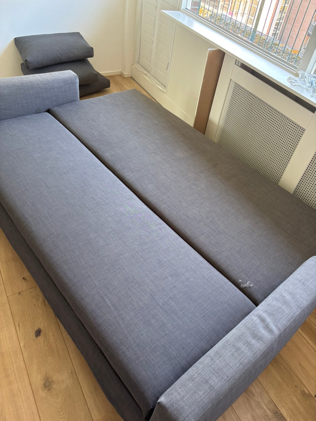 Slaapbank met opbergruimte inclusief kussens, Huis en Inrichting, Slaapkamer | Slaapbanken, Ophalen, Gebruikt, 140 cm, Twijfelaar