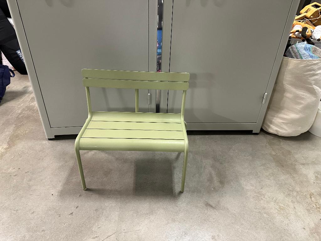Fermob luxembourg kids bench kinderbankje Wilow green, Ophalen of Verzenden, Zo goed als nieuw, Metaal