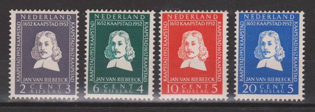 NVPH 578 - 581 ong van Riebeeck 1952 Nederland voor 10% CW, Postzegels en Munten, Ophalen of Verzenden, Na 1940, Postfris