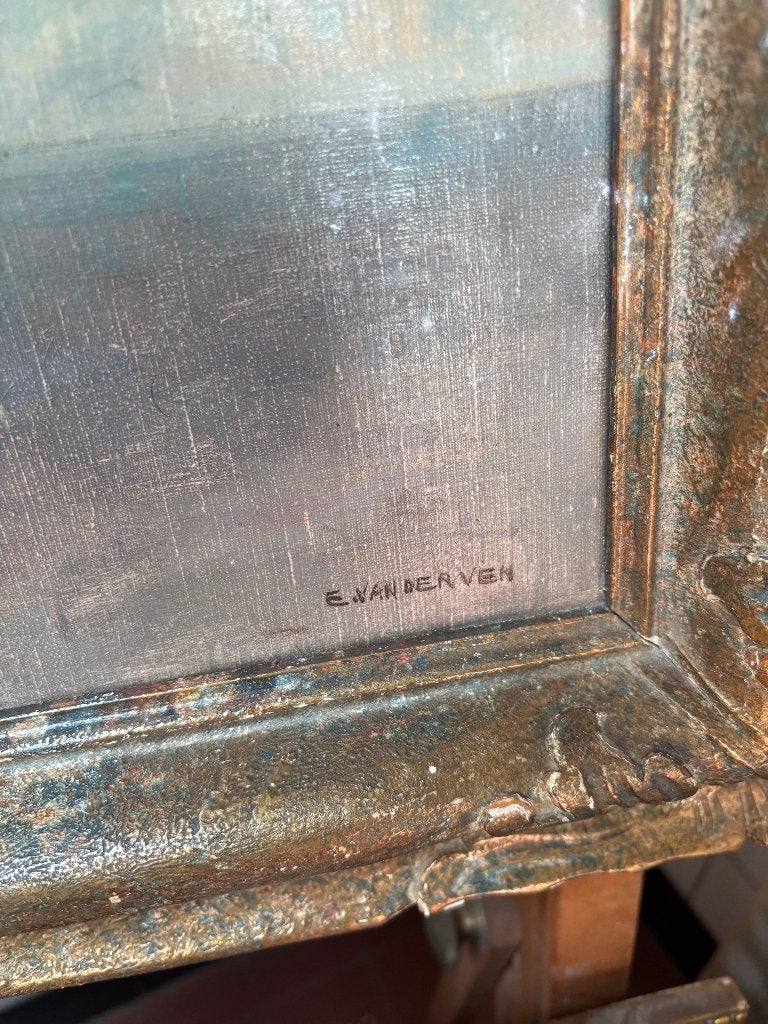 Olieverfschilderij Bloemenstilleven E. van der Ven, Antiek en Kunst, Ophalen