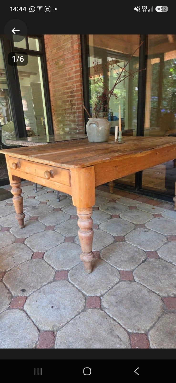 antiek grenen boeren tafel eettafel 102x150, Antiek en Kunst, Ophalen
