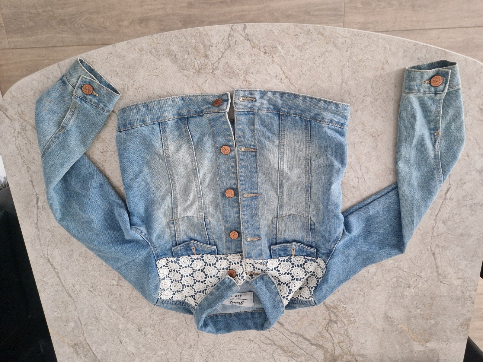 Denim Co. spijkerjasje met kant voor meisjes, Ophalen, Gebruikt, Meisje, Denim Co.