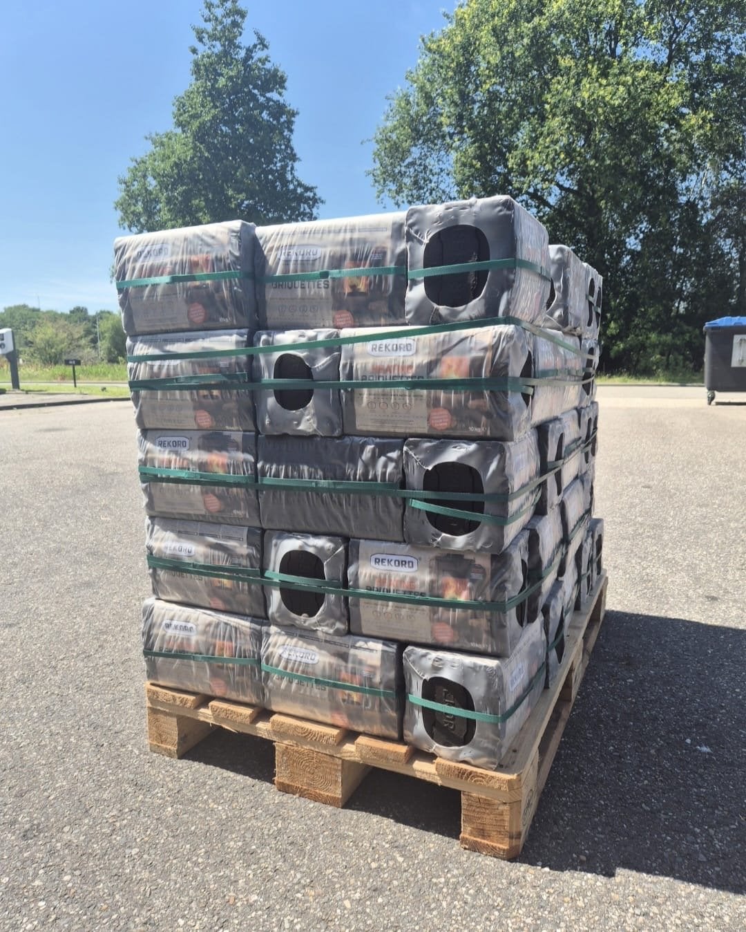 Houtbriketten Rekord - Pallet 960 kg, 6 m³ of meer, Ophalen, Overige houtsoorten, Blokken