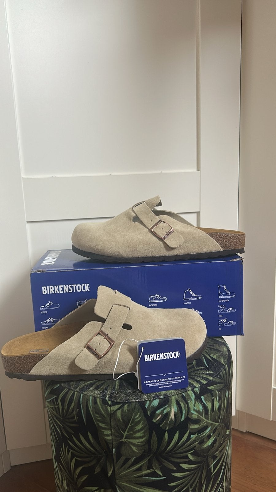 Birkenstock Boston klompen maat 42 khaki, Ophalen of Verzenden, Nieuw, Beige, Slippers
