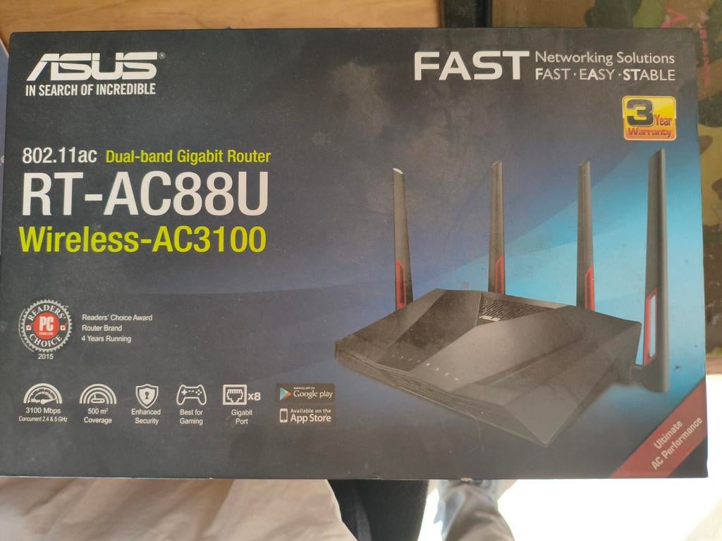 ASUS RT-AC88U Wireless-AC3100 Dual-band Gigabit Router, Computers en Software, Routers en Modems, Ophalen of Verzenden, Gebruikt