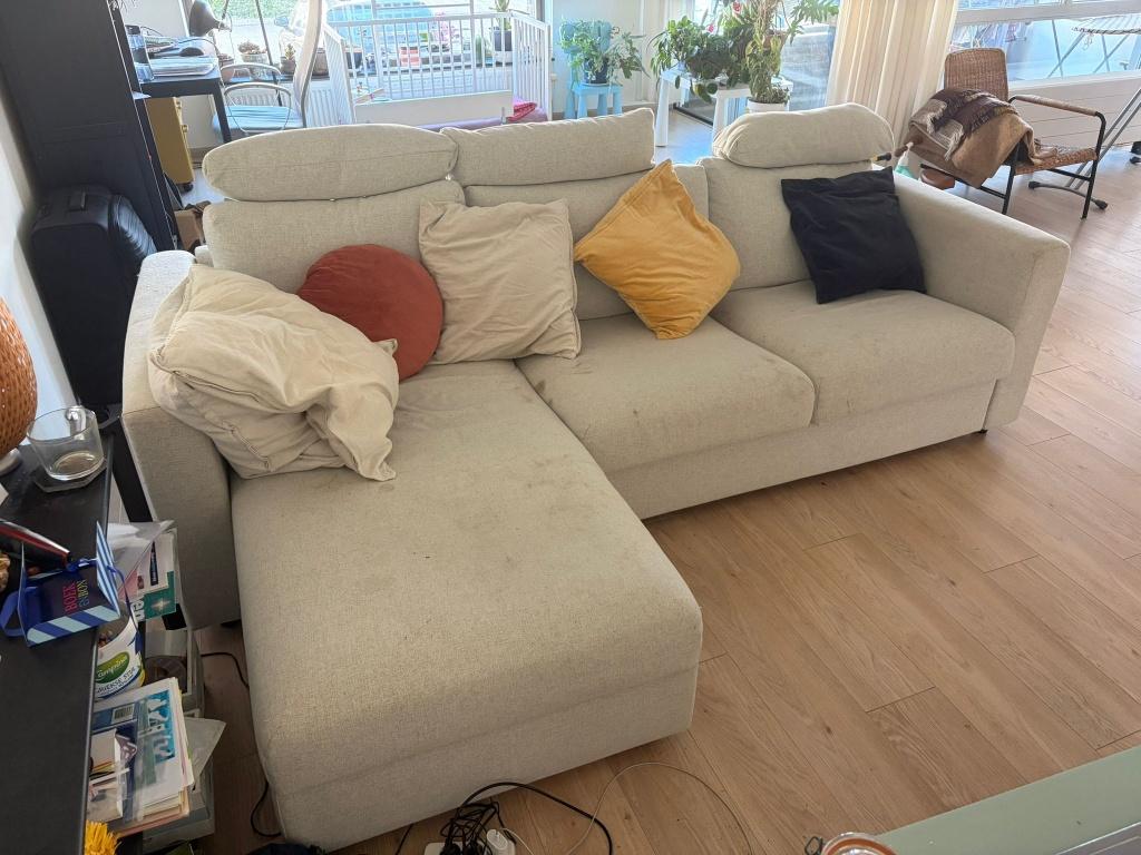 Driezitsbank en chaise longue – wasbare hoezen, Ophalen, Gebruikt, Vierpersoons of meer