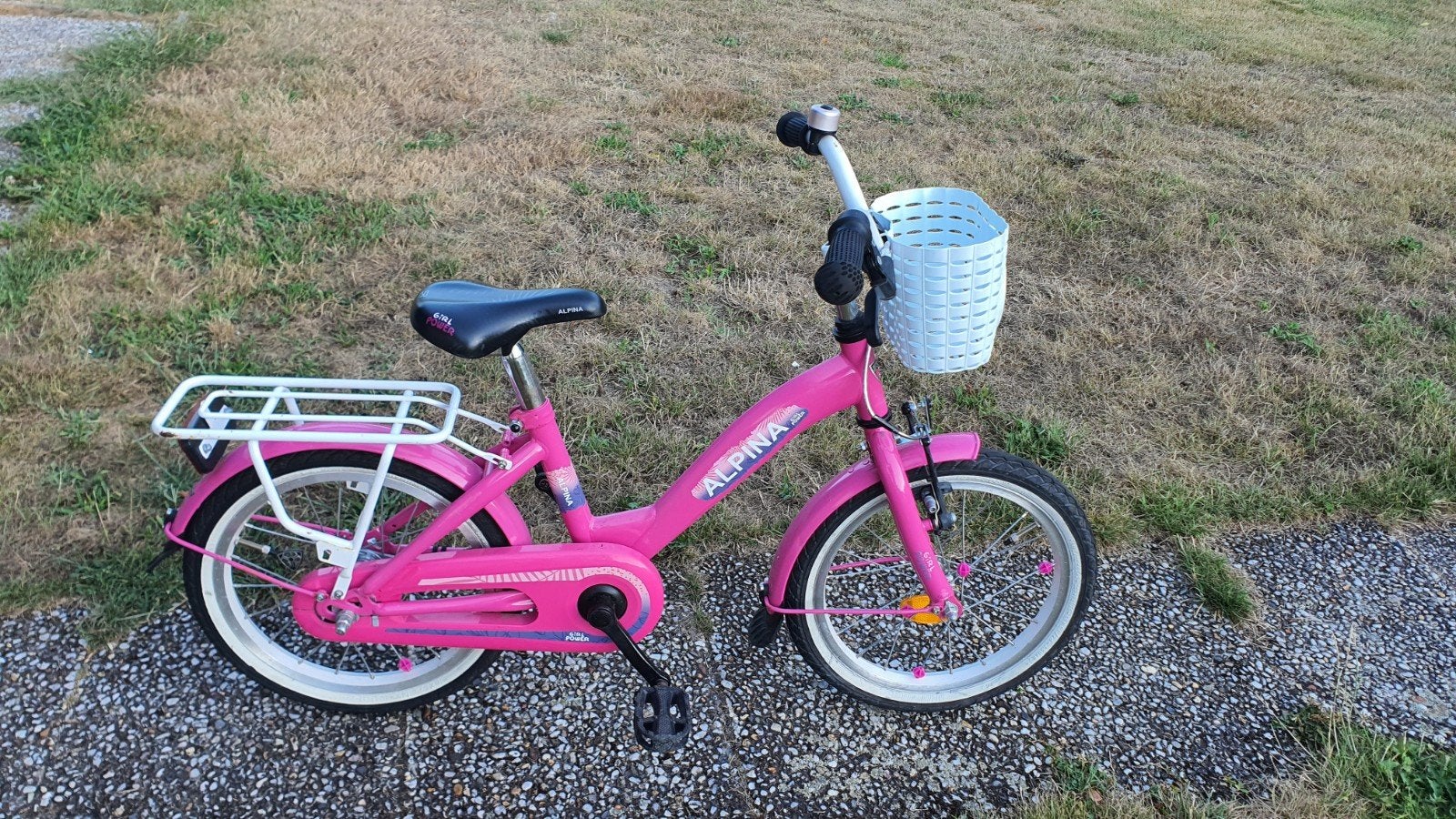 Alpina meisjesfiets 16 inch roze met mandje, Ophalen, Velgrem, Alpina, 16 tot 20 inch