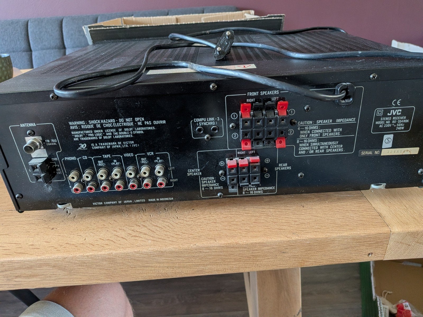 JVC RX-554RBK Stereo Receiver - Werkt, met kleine defecten, Ophalen, Gebruikt, JVC, 60 tot 120 watt