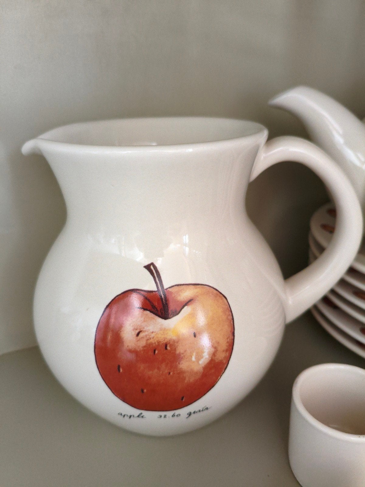 Vintage Jet by Ter Steege servies met appel decor, Ophalen, Gebruikt, Keramiek, Vintage