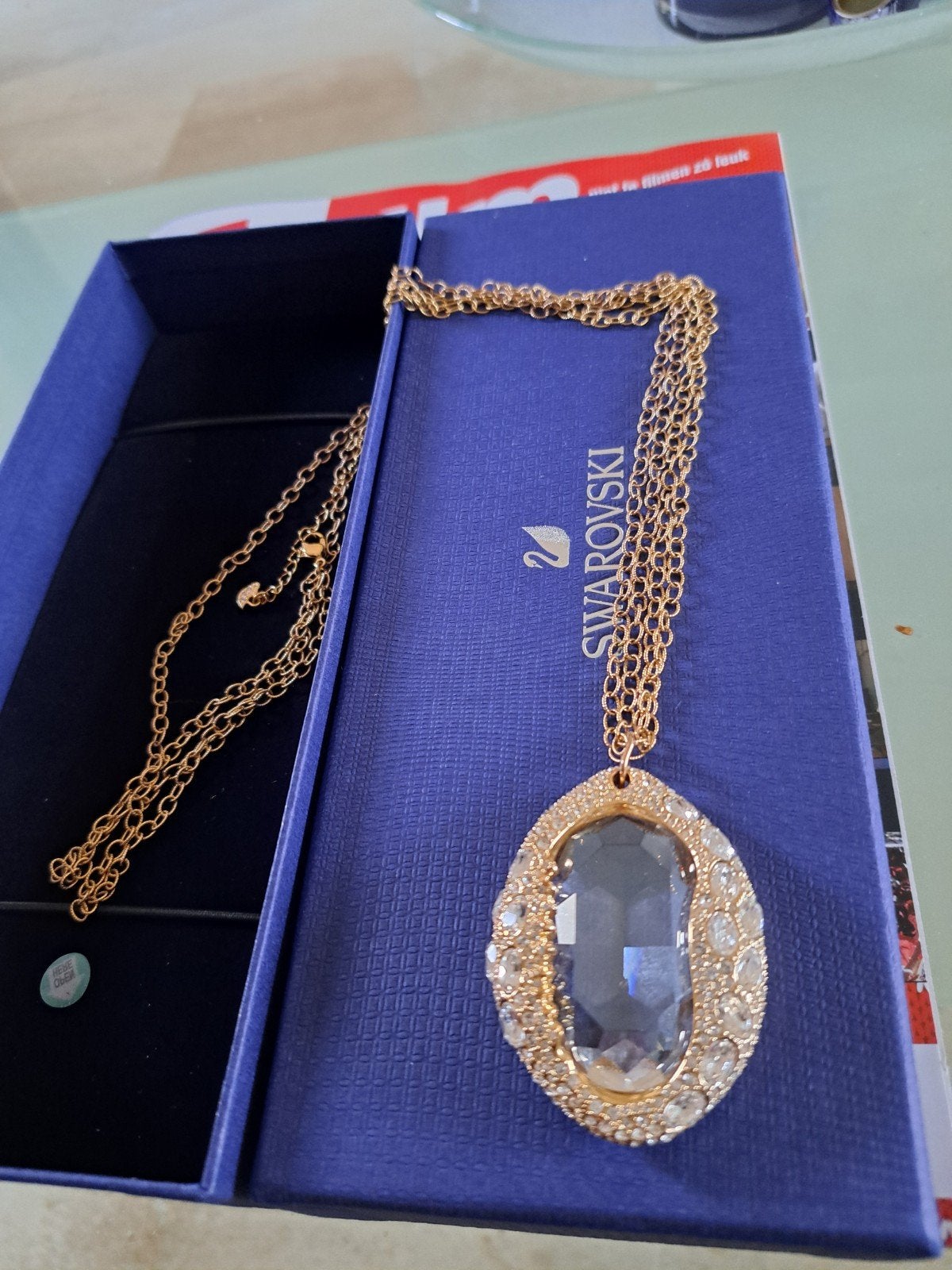 Super mooie swarovski ketting, Verzenden, Zo goed als nieuw, Goud, Overige materialen