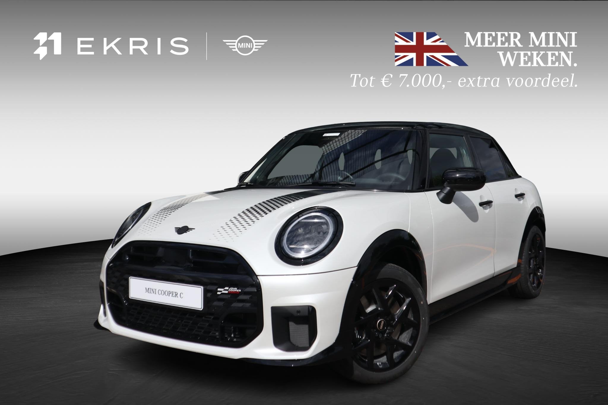 MINI Cooper C John Cooper Works M | Panorama Dak | Premium S, Auto's, Stof, 156 pk, Wit, Bedrijf