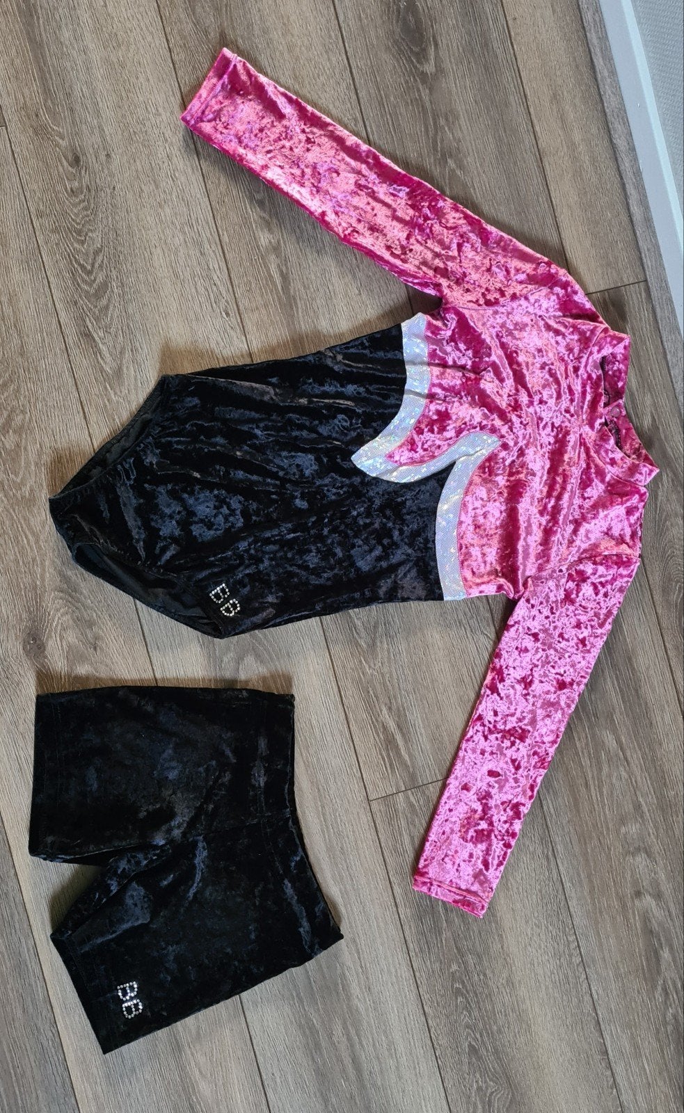 Velours turnpakje met broekje - XS, Sport en Fitness, Turnen, Ophalen of Verzenden