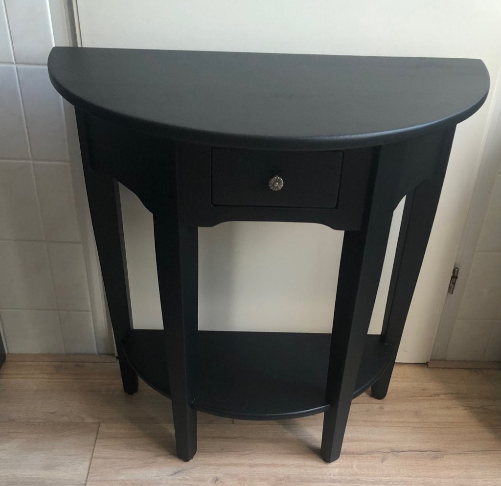 Zwart halfronde sidetable, Ophalen, Gebruikt, 50 tot 100 cm, Overige vormen