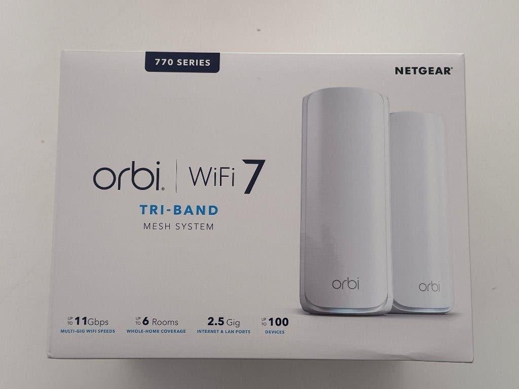 NETGEAR Orbi RBE772 - Mesh WiFi - WiFi 7 - 11000 Mbps Wit, Computers en Software, Routers en Modems, Ophalen of Verzenden, Zo goed als nieuw