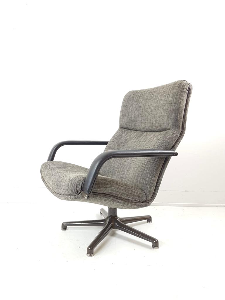 Artifort draaifauteuil grijs bruin F154 vintage bureaustoel, -, -, Ophalen of Verzenden, Zo goed als nieuw