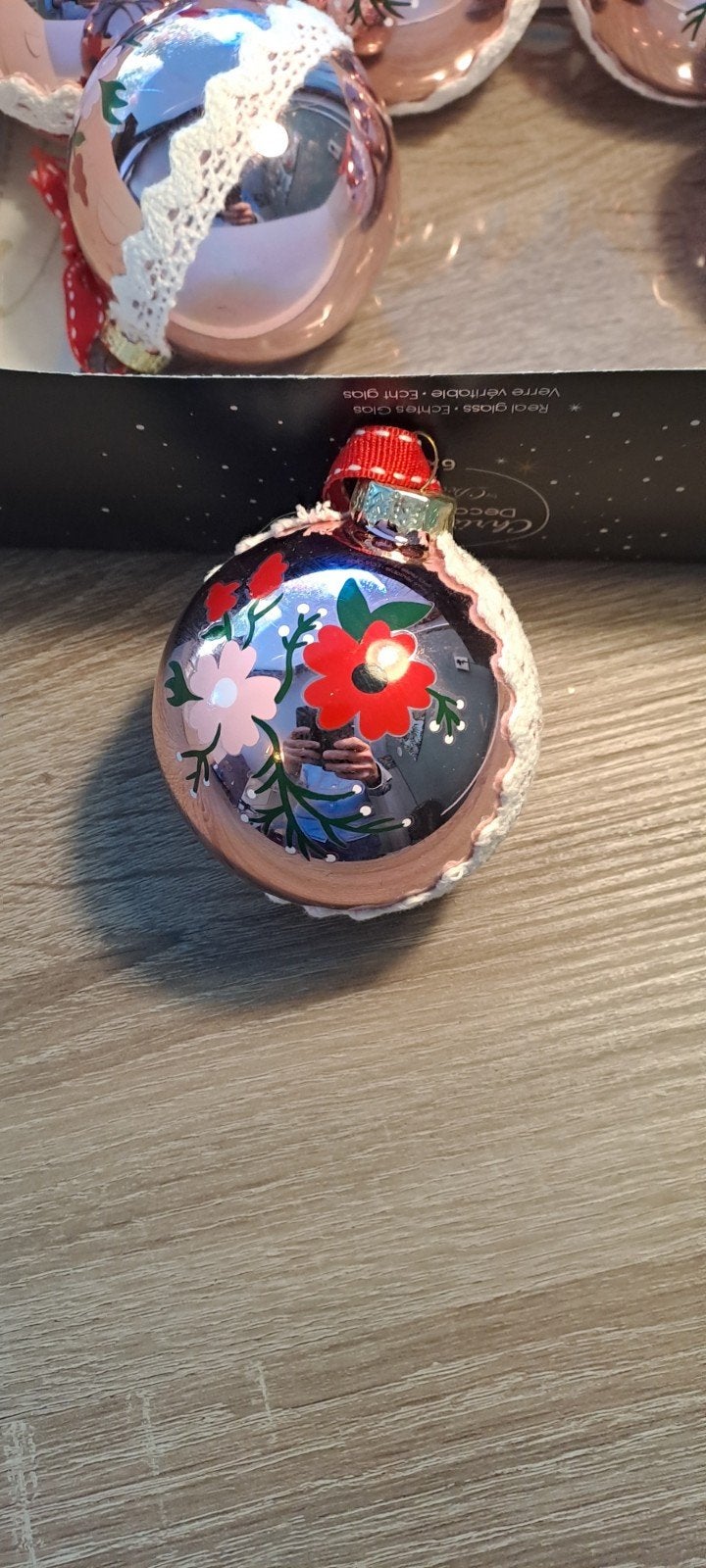 roze kerstbal kerstballen, Diversen, Ophalen of Verzenden