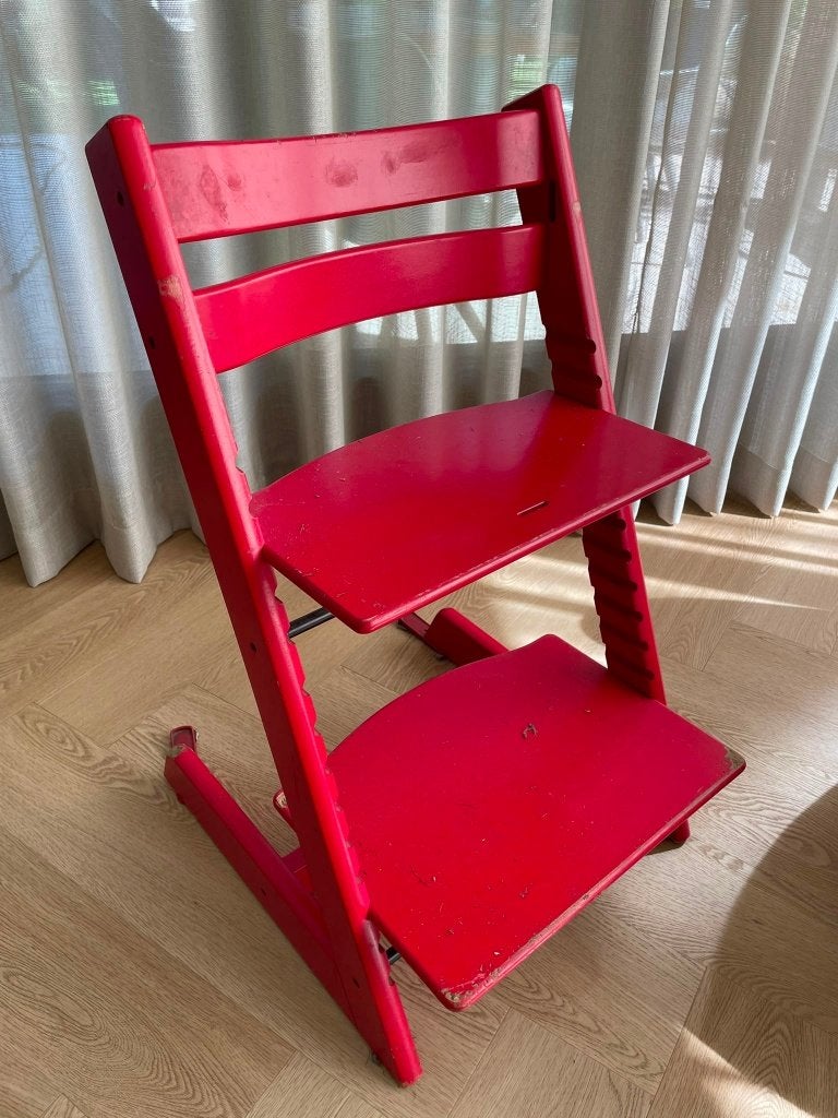 Rode Stokke Tripp Trapp stoel, Ophalen, Gebruikt, Meegroeistoel, Aanschuifbaar