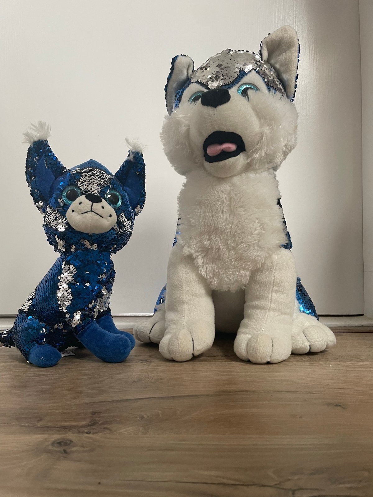 De glitterhondjes - Set van 2 knuffels, Gebruikt, Middelgroot (20 tot 80 cm), Meerkleurig, Hond