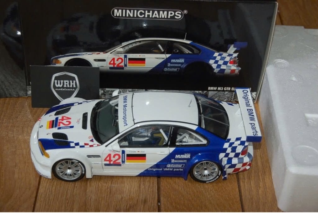 1:18 BMW M3 E46 GTR ELMS #42 Minichamps in box WRH, Hobby en Vrije tijd, Verzenden, Zo goed als nieuw, Auto, MiniChamps