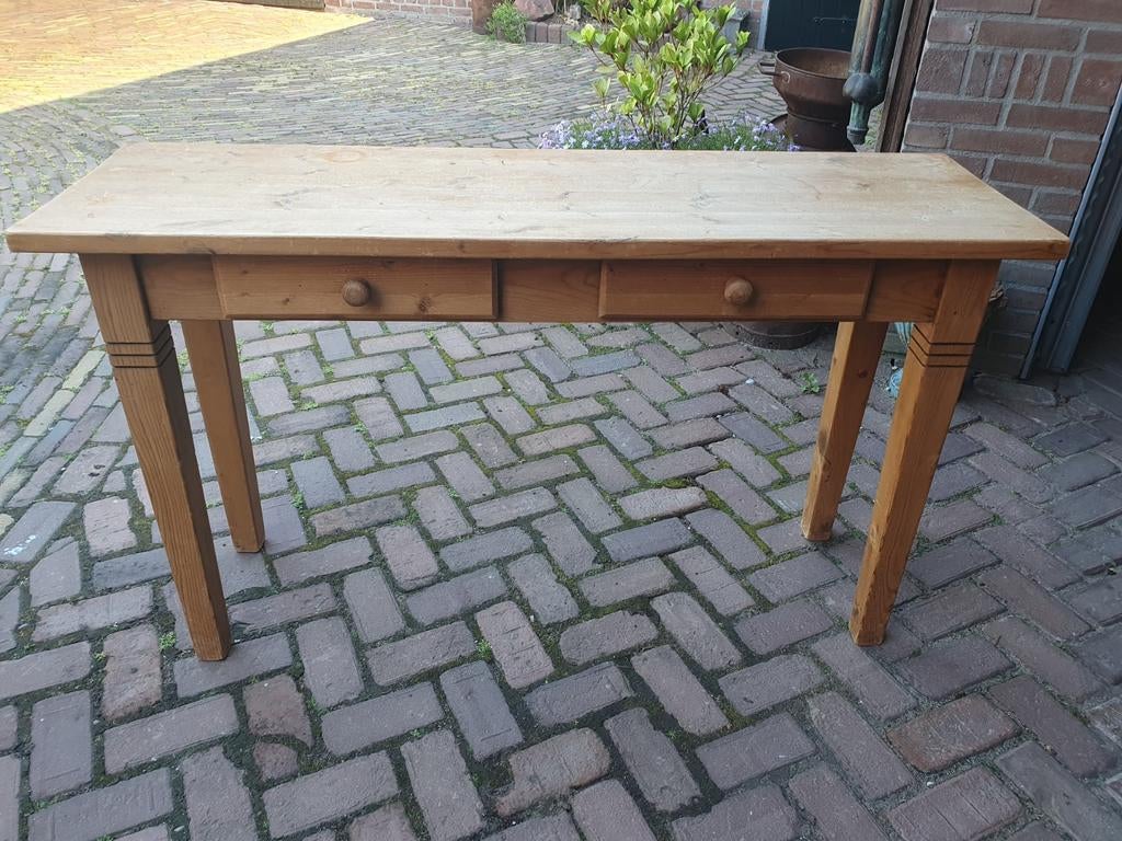 Sidetable grenen 130 breed, Huis en Inrichting, Tafels | Sidetables, Ophalen, Gebruikt, 100 tot 150 cm, 25 tot 50 cm