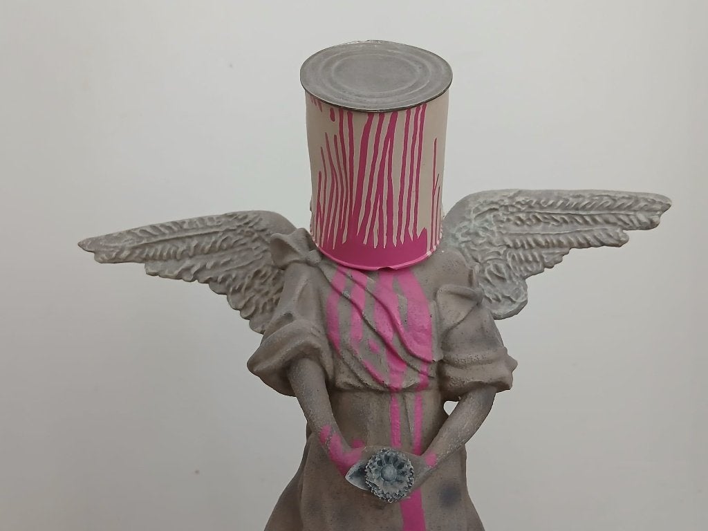 Bristol museum Pot Angel door Banksy beeld, Ophalen of Verzenden, 36 cm, Beeld, Massief