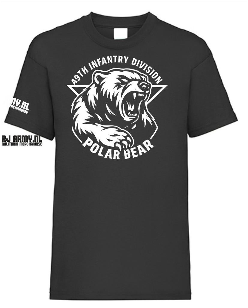 Militaria Tshirt 49th Infantry Division, Polar Bear, Kleding | Heren, RJ Army, Zwart, Nieuw, Overige maten