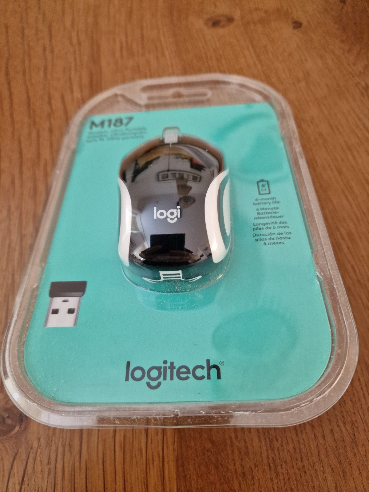 Logitech M187 Draadloze Mini Muis - Zwart/Wit, Computers en Software, Ophalen, Muis, Logitech, Nieuw