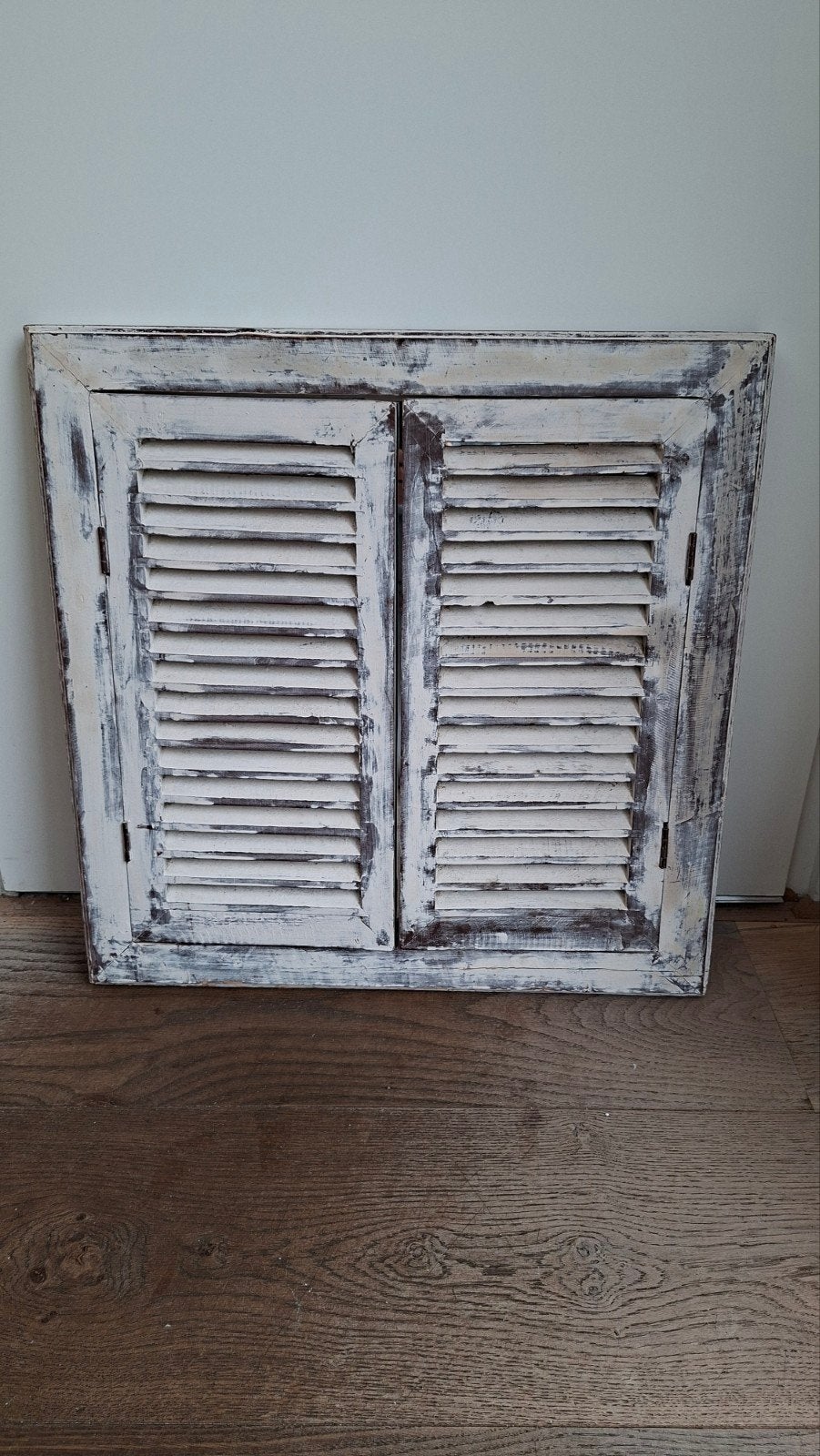 Spiegel met luiken - Brocante stijl, Huis en Inrichting, Ophalen, Gebruikt, Vierkant, Minder dan 100 cm