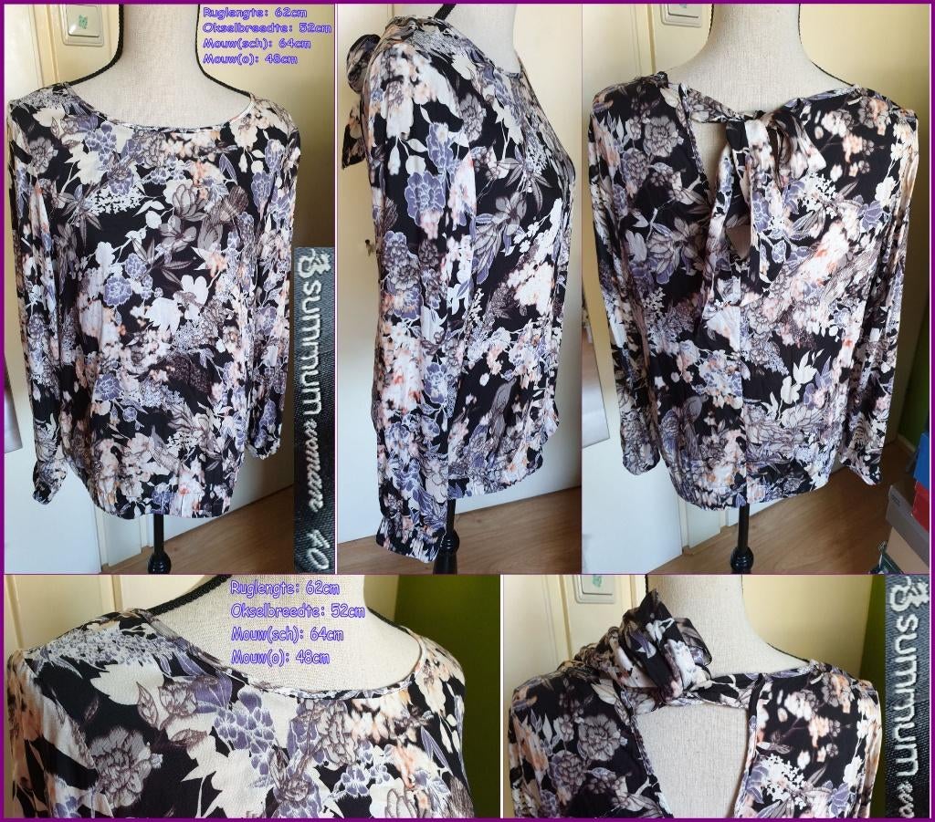 SUMMUM echt zijden blouse/tuniek gebloemd maat 40 zgan, Maat 38/40 (M), Summum, Overige kleuren, Ophalen of Verzenden