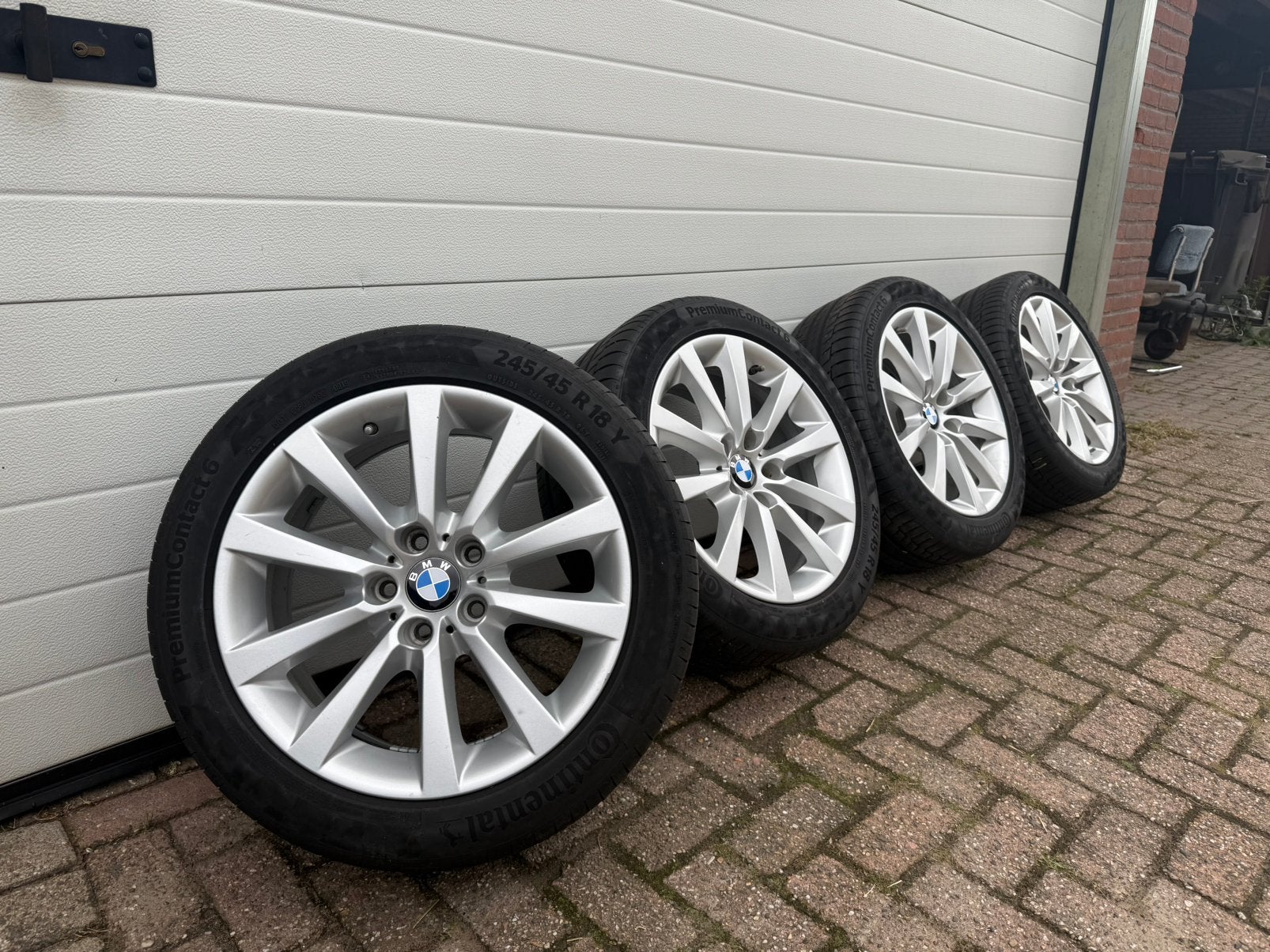 BMW 18” style 328 Continental PremiumContact 6 245/45R18, Auto-onderdelen, Banden en Velgen, Ophalen, 18 inch, Banden en Velgen