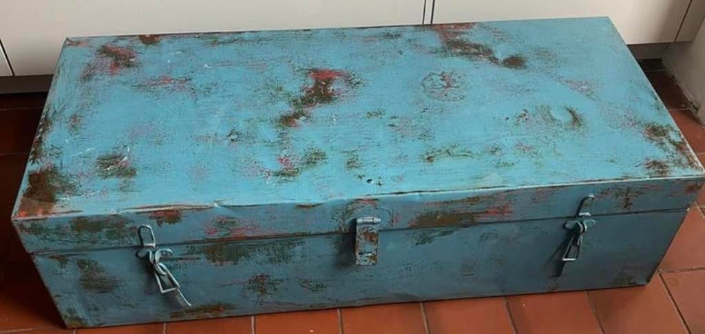 Mooie metalen lage kist, Ophalen, Gebruikt, 50 tot 100 cm, Minder dan 50 cm