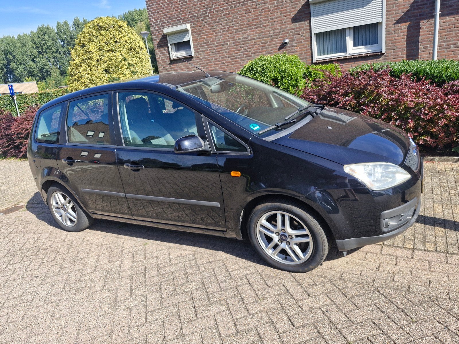 Ford C-Max 1.8 88KW 2004 Zwart, Auto's, Voorwielaandrijving, 1287 kg, 4 cilinders, Zwart